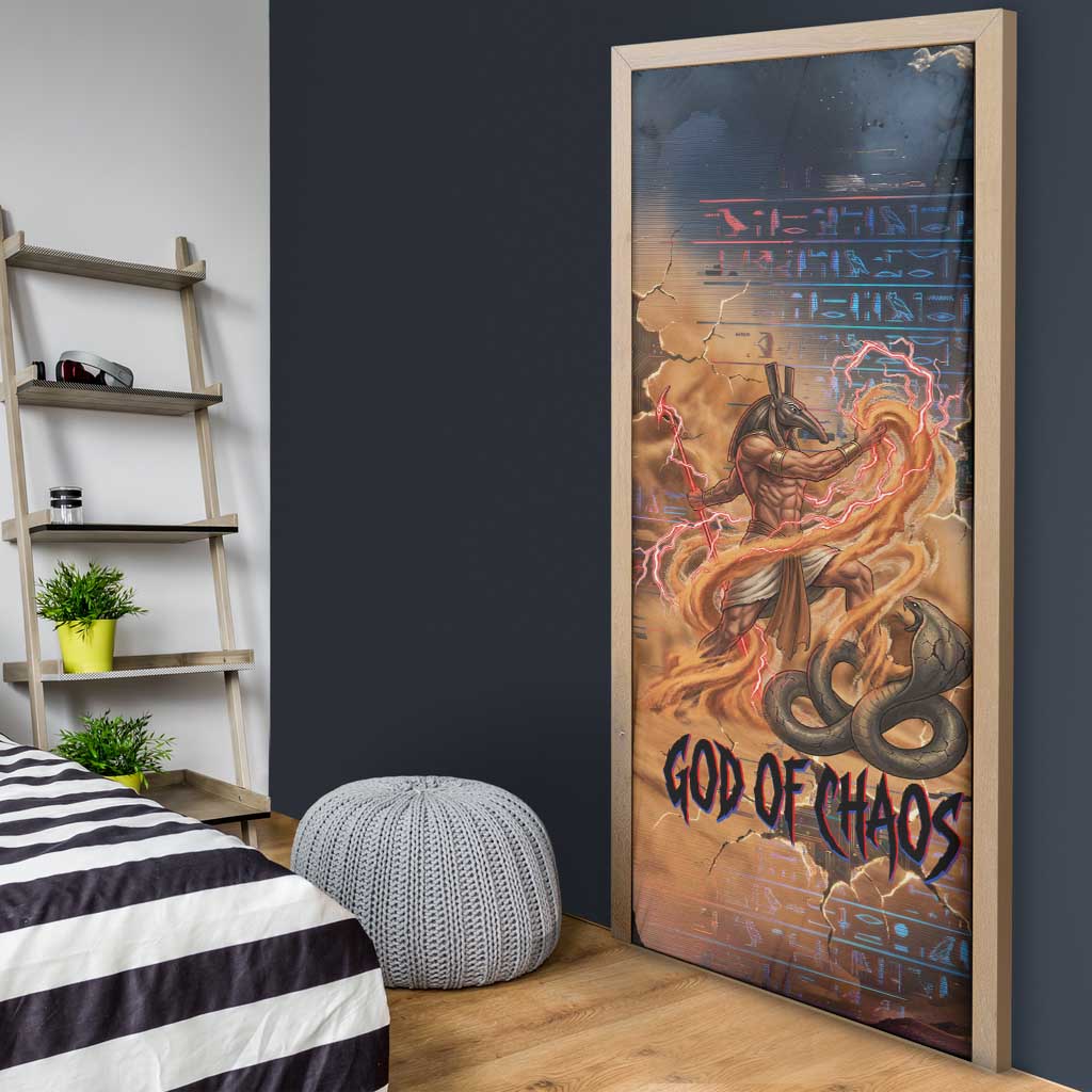 Seth Serpent Door Cover Sandstorm Egyptian Chaos God in Ancient Desert Tones