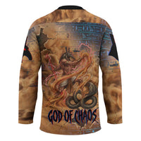 Seth Serpent Hockey Jersey Sandstorm Egyptian Chaos God in Ancient Desert Tones