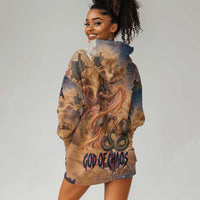 Seth Serpent Hoodie Dress Sandstorm Egyptian Chaos God in Ancient Desert Tones