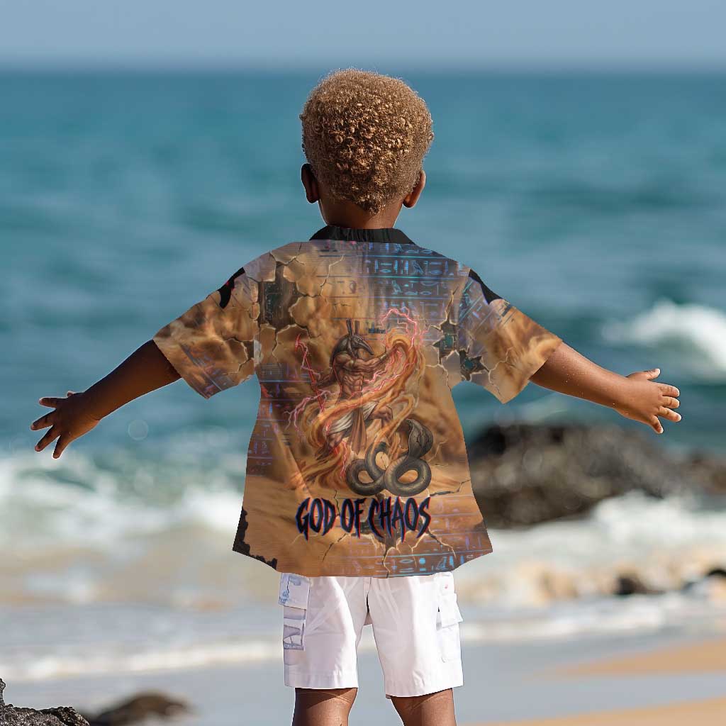 Seth Serpent Kid Hawaiian Shirt Sandstorm Egyptian Chaos God in Ancient Desert Tones