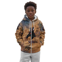 Seth Serpent Kid Hoodie Sandstorm Egyptian Chaos God in Ancient Desert Tones