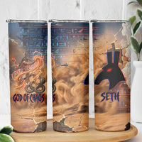 Seth Serpent Skinny Tumbler Sandstorm Egyptian Chaos God in Ancient Desert Tones