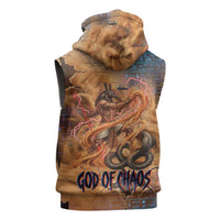 Seth Serpent Sleeveless Zip Hoodie Sandstorm Egyptian Chaos God in Ancient Desert Tones