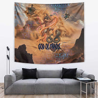 Seth Serpent Tapestry Sandstorm Egyptian Chaos God in Ancient Desert Tones