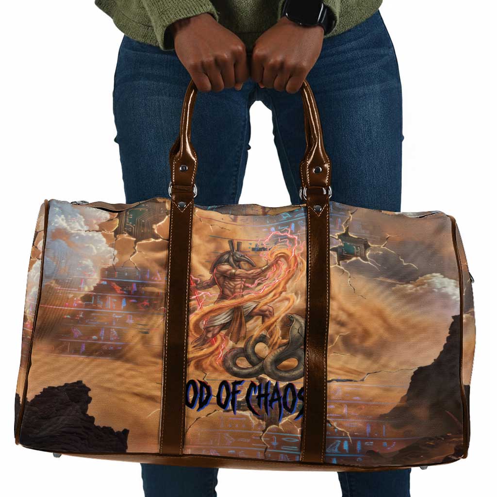 Seth Serpent Travel Bag Sandstorm Egyptian Chaos God in Ancient Desert Tones