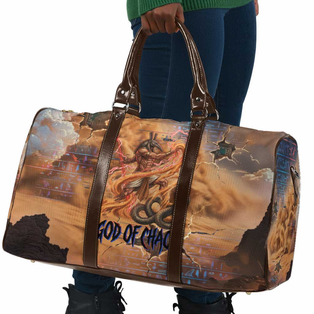 Seth Serpent Travel Bag Sandstorm Egyptian Chaos God in Ancient Desert Tones