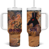 Seth Serpent Tumbler With Handle Sandstorm Egyptian Chaos God in Ancient Desert Tones