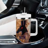 Seth Serpent Tumbler With Handle Sandstorm Egyptian Chaos God in Ancient Desert Tones
