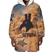 Seth Serpent Wearable Blanket Hoodie Sandstorm Egyptian Chaos God in Ancient Desert Tones