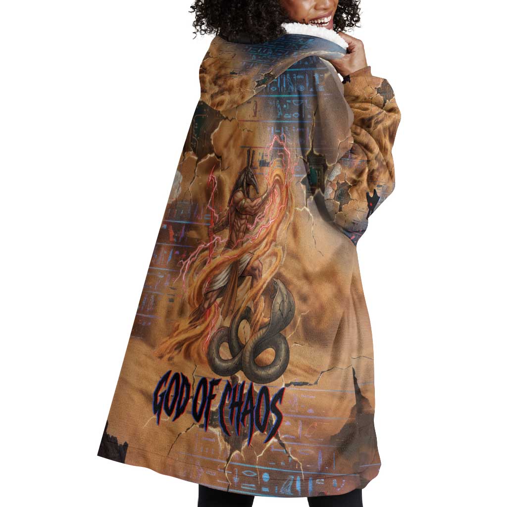 Seth Serpent Wearable Blanket Hoodie Sandstorm Egyptian Chaos God in Ancient Desert Tones