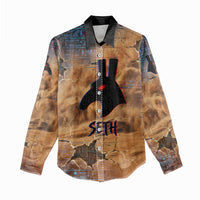 Seth Serpent Women Casual Shirt Sandstorm Egyptian Chaos God in Ancient Desert Tones