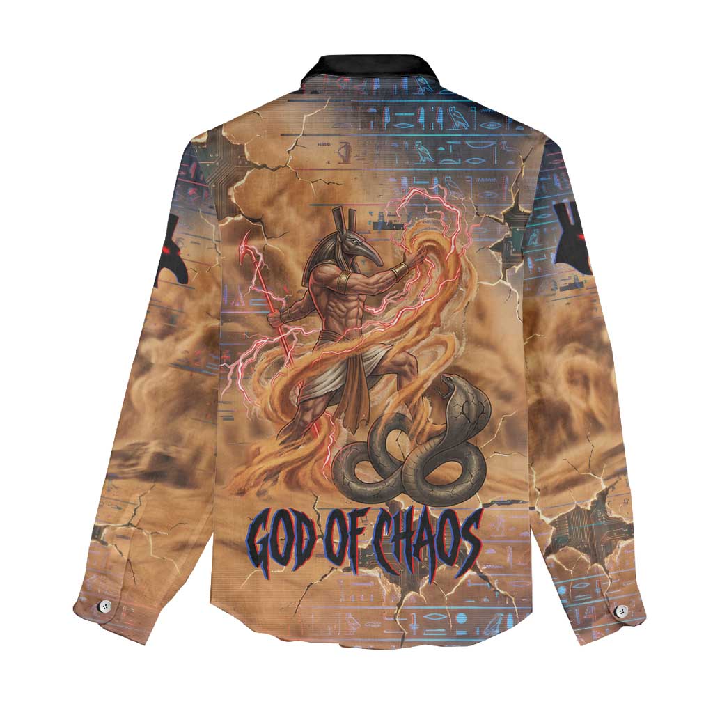Seth Serpent Women Casual Shirt Sandstorm Egyptian Chaos God in Ancient Desert Tones