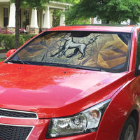 Suty Auto Sun Shade with Typhonic Beast Staff Ancient Egypt Symbolism