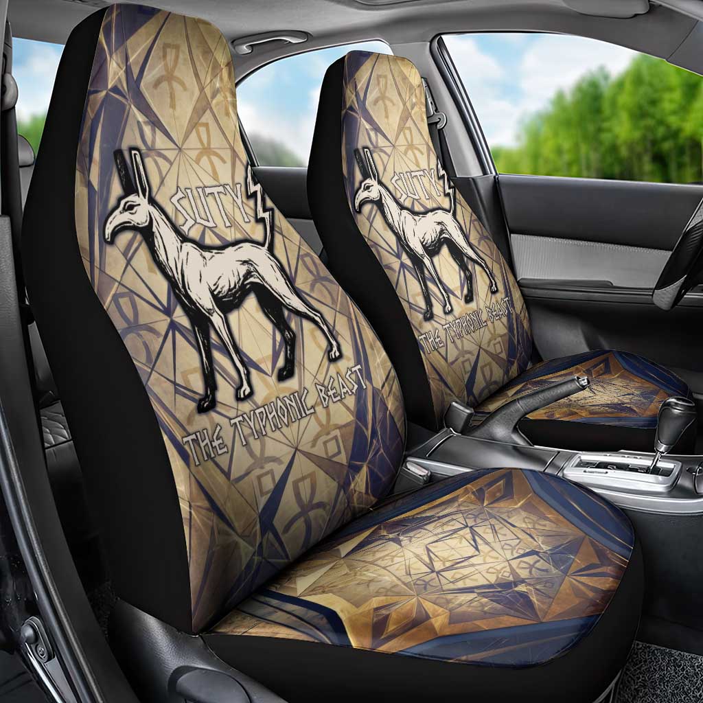 Suty Car Seat Cover with Typhonic Beast Staff Ancient Egypt Symbolism