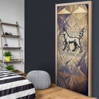 Suty Door Cover with Typhonic Beast Staff Ancient Egypt Symbolism