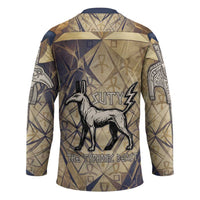 Suty Hockey Jersey with Typhonic Beast Staff Ancient Egypt Symbolism