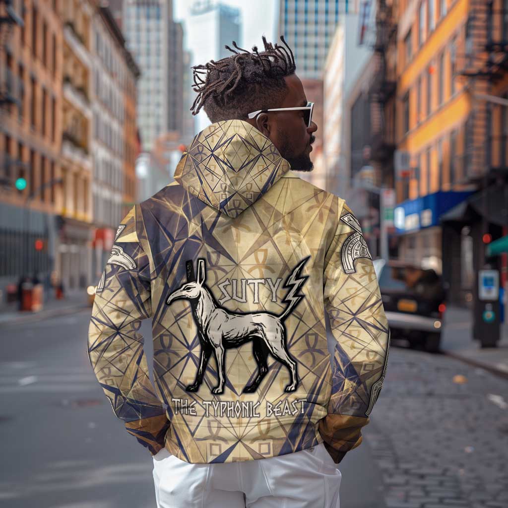 Suty Hoodie with Typhonic Beast Staff Ancient Egypt Symbolism