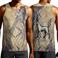 Suty Men Tank Top with Typhonic Beast Staff Ancient Egypt Symbolism