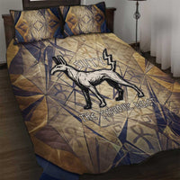 Suty Quilt Bed Set with Typhonic Beast Staff Ancient Egypt Symbolism