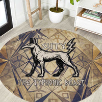 Suty Round Carpet with Typhonic Beast Staff Ancient Egypt Symbolism