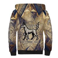 Suty Sherpa Hoodie with Typhonic Beast Staff Ancient Egypt Symbolism