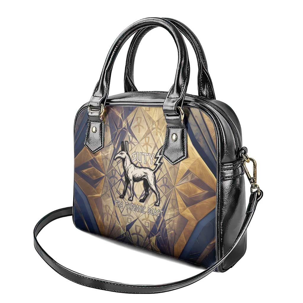 Suty Shoulder Handbag with Typhonic Beast Staff Ancient Egypt Symbolism