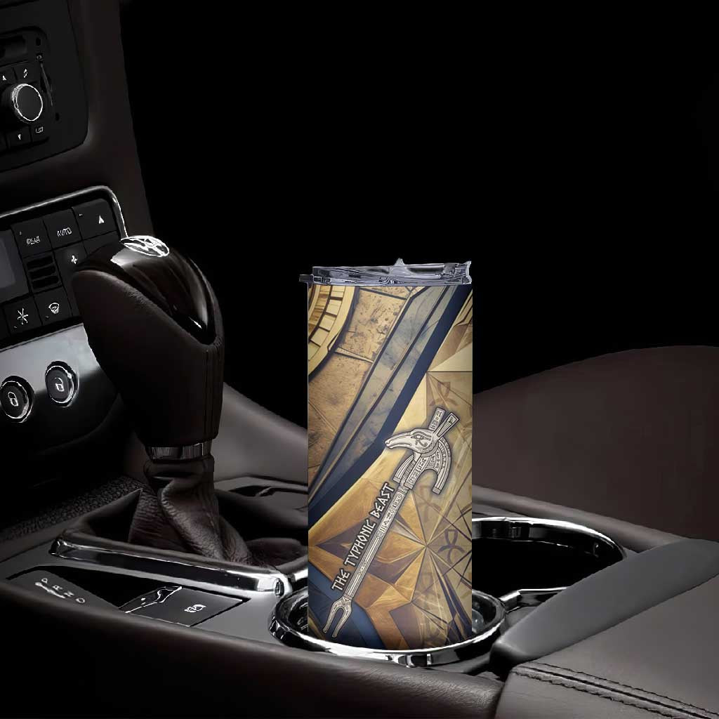Suty Skinny Tumbler with Typhonic Beast Staff Ancient Egypt Symbolism