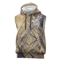 Suty Sleeveless Hoodie with Typhonic Beast Staff Ancient Egypt Symbolism