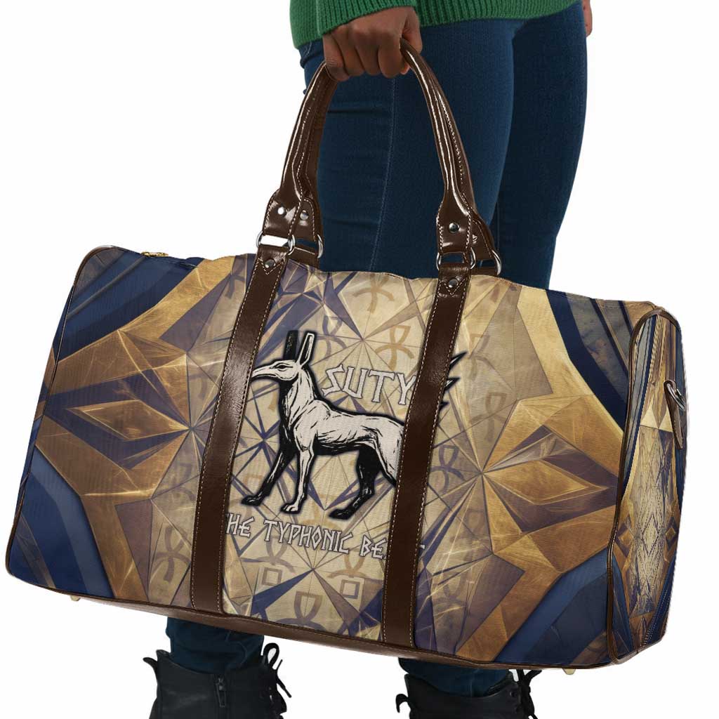 Suty Travel Bag with Typhonic Beast Staff Ancient Egypt Symbolism