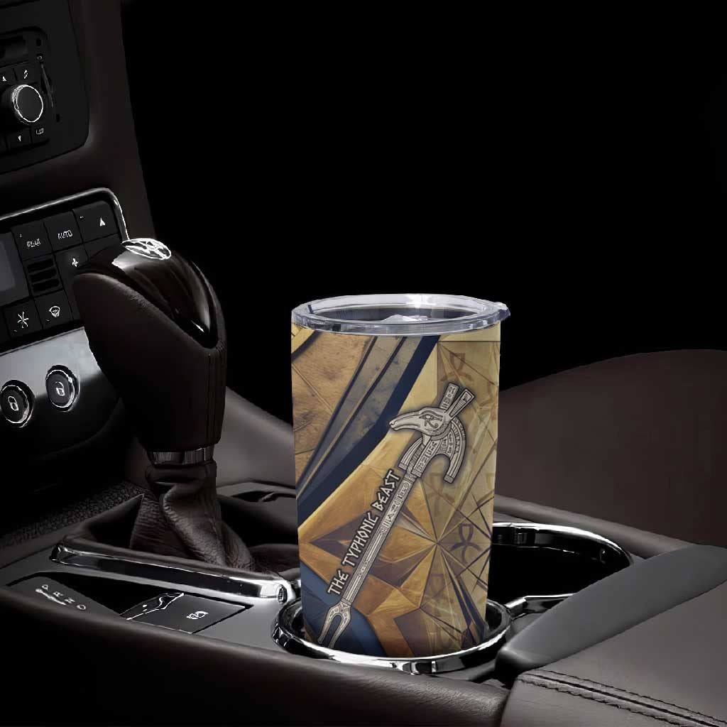 Suty Tumbler Cup with Typhonic Beast Staff Ancient Egypt Symbolism