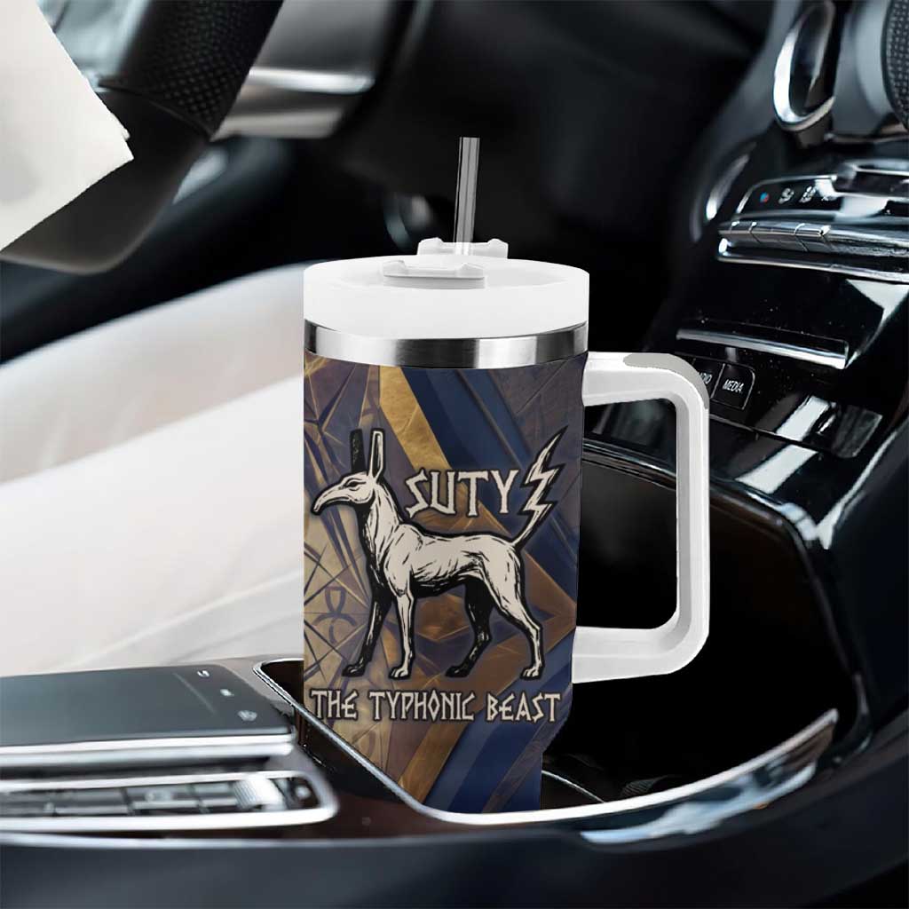 Suty Tumbler With Handle with Typhonic Beast Staff Ancient Egypt Symbolism