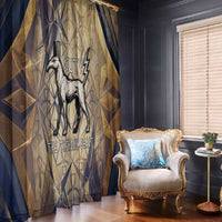 Suty Window Curtain with Typhonic Beast Staff Ancient Egypt Symbolism
