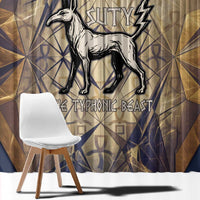 Suty Window Curtain with Typhonic Beast Staff Ancient Egypt Symbolism