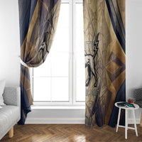 Suty Window Curtain with Typhonic Beast Staff Ancient Egypt Symbolism