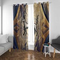 Suty Window Curtain with Typhonic Beast Staff Ancient Egypt Symbolism