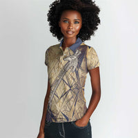 Suty Women Polo Shirt with Typhonic Beast Staff Ancient Egypt Symbolism