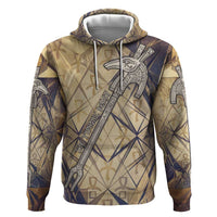 Suty Zip Hoodie with Typhonic Beast Staff Ancient Egypt Symbolism