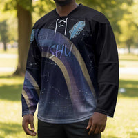 Shu Celestial Constellations Hockey Jersey Rainbow Ancient Egyptian Sky Deity Theme