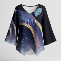 Shu Celestial Constellations Kimono Sleeve Blouse Rainbow Ancient Egyptian Sky Deity Theme