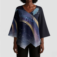 Shu Celestial Constellations Kimono Sleeve Blouse Rainbow Ancient Egyptian Sky Deity Theme