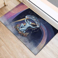 Shu Celestial Constellations Rubber Doormat Rainbow Ancient Egyptian Sky Deity Theme