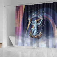 Shu Celestial Constellations Shower Curtain Rainbow Ancient Egyptian Sky Deity Theme