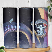 Shu Celestial Constellations Skinny Tumbler Rainbow Ancient Egyptian Sky Deity Theme