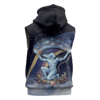 Shu Celestial Constellations Sleeveless Hoodie Rainbow Ancient Egyptian Sky Deity Theme