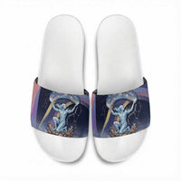 Shu Celestial Constellations Slide Sandals Rainbow Ancient Egyptian Sky Deity Theme