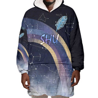 Shu Celestial Constellations Wearable Blanket Hoodie Rainbow Ancient Egyptian Sky Deity Theme