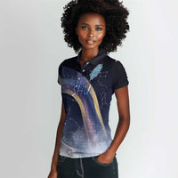 Shu Celestial Constellations Women Polo Shirt Rainbow Ancient Egyptian Sky Deity Theme