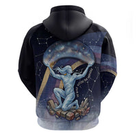 Shu Celestial Constellations Zip Hoodie Rainbow Ancient Egyptian Sky Deity Theme