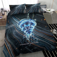 Shu Air Void Egyptian Bedding Set with Storm God and Ankh Ancient Mythology