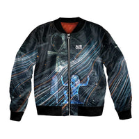 Shu Air Void Egyptian Bomber Jacket with Storm God and Ankh Ancient Mythology